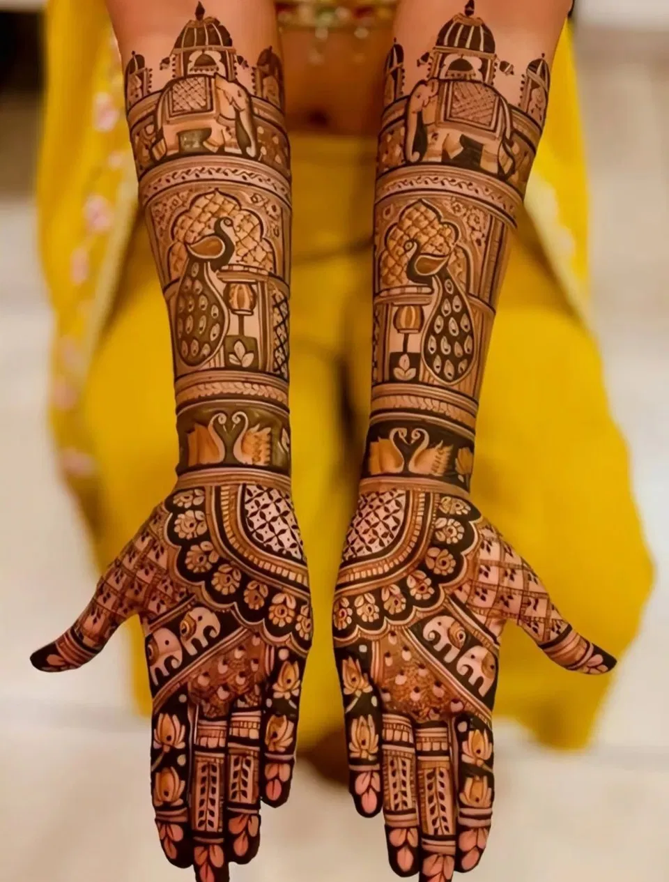 Back Hand Mehndi Design with Figures