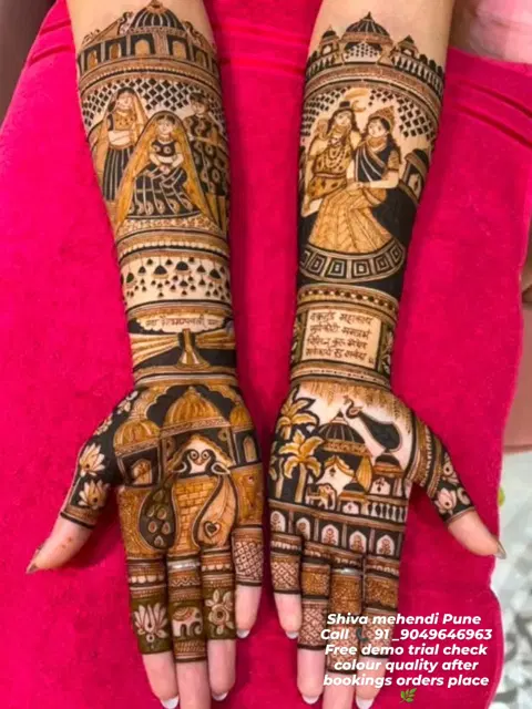 figure full hand mehndi design