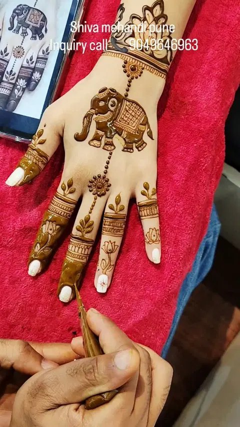 bridal finger mehndi design