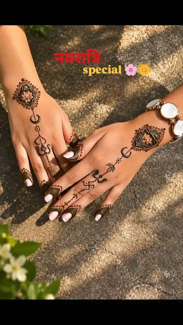 Simple Finger Mehndi Design with Hearts