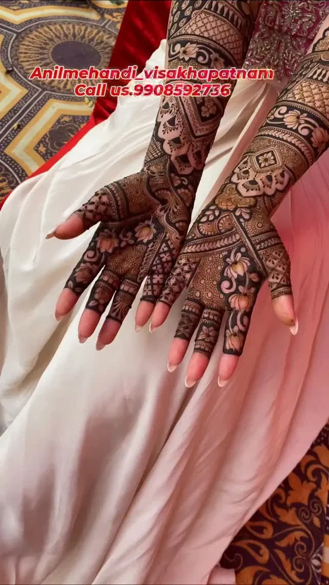 Bridal Front Hand Mehndi Design