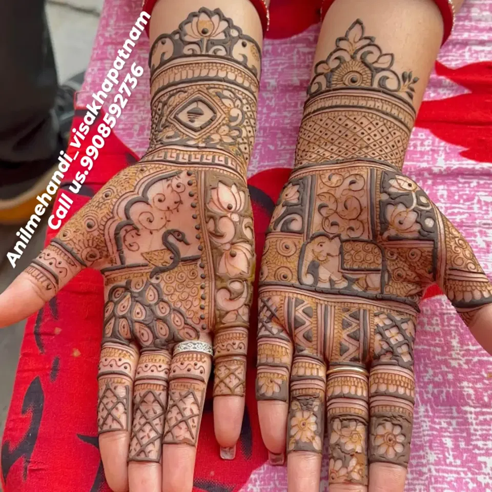 Bridal Mehndi Design with Hearts