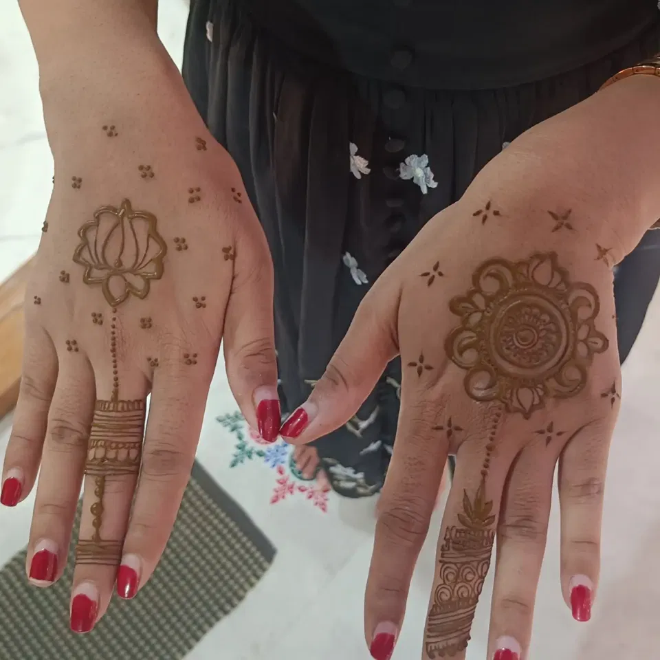 Bridal Back Hand Mehndi Design with Lotus