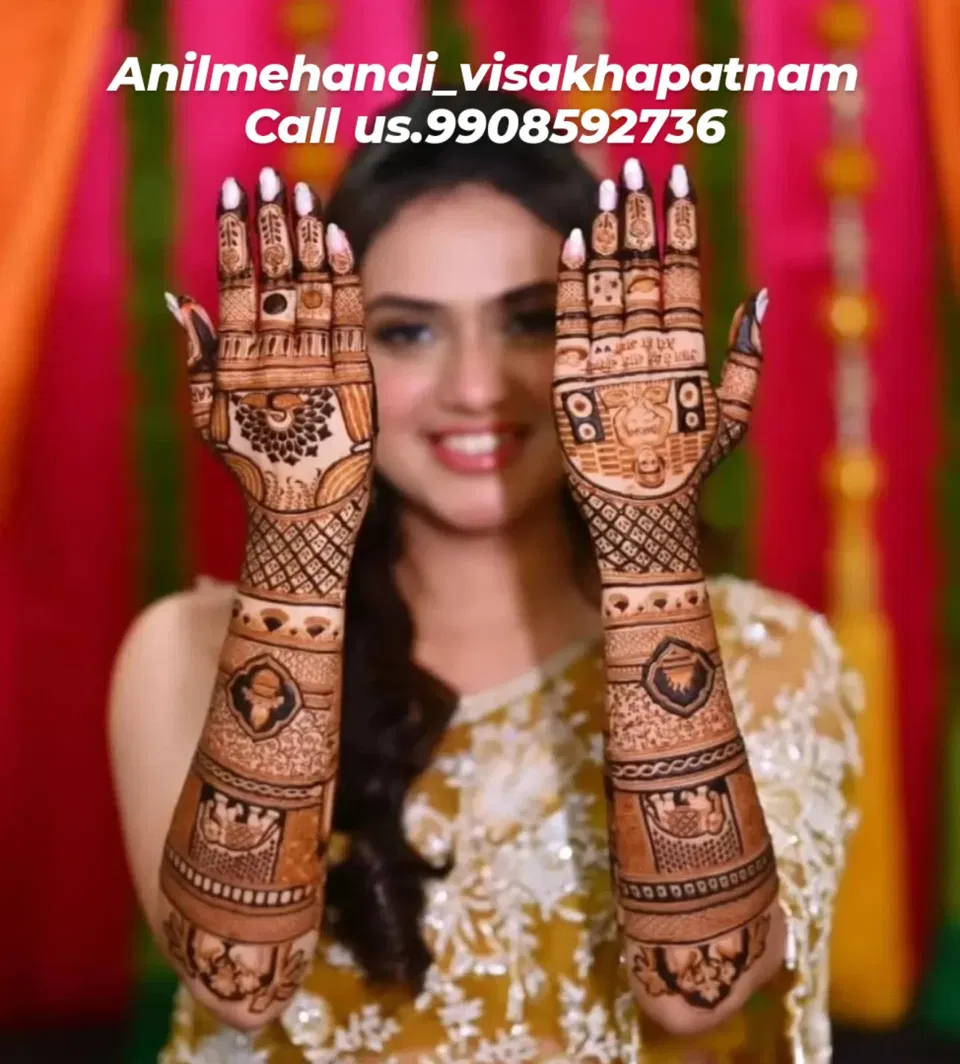 Arabic Bridal Back Hand Mehndi Design with Figures and Hearts (4)