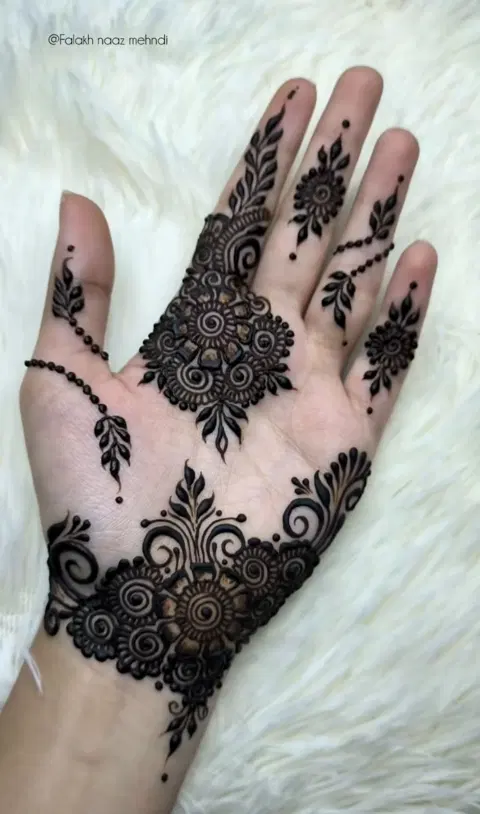 arabic minimal jaal finger mehndi design