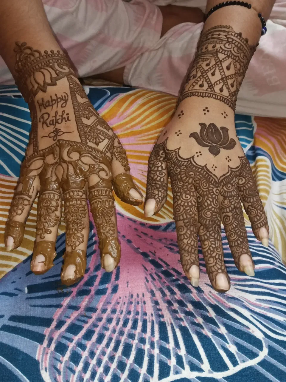 Front Hand Mehndi Design with Lotus
