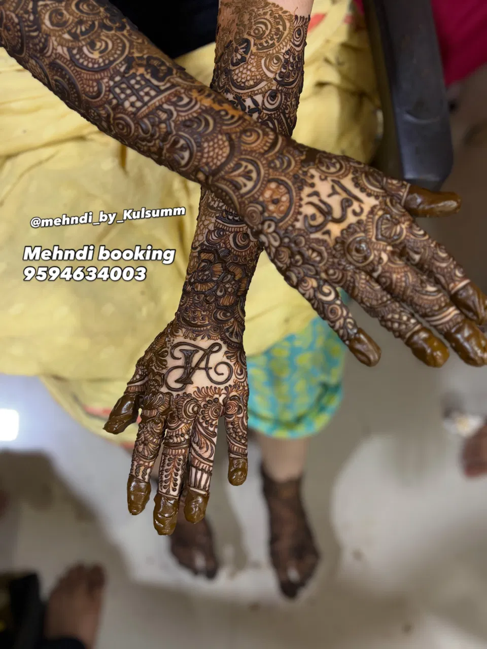 Full Hand Mehndi Design with Moon