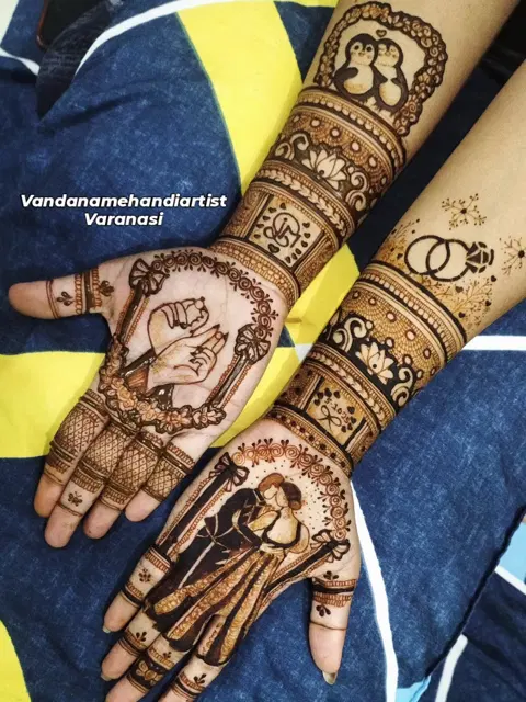 figure full hand mehndi design