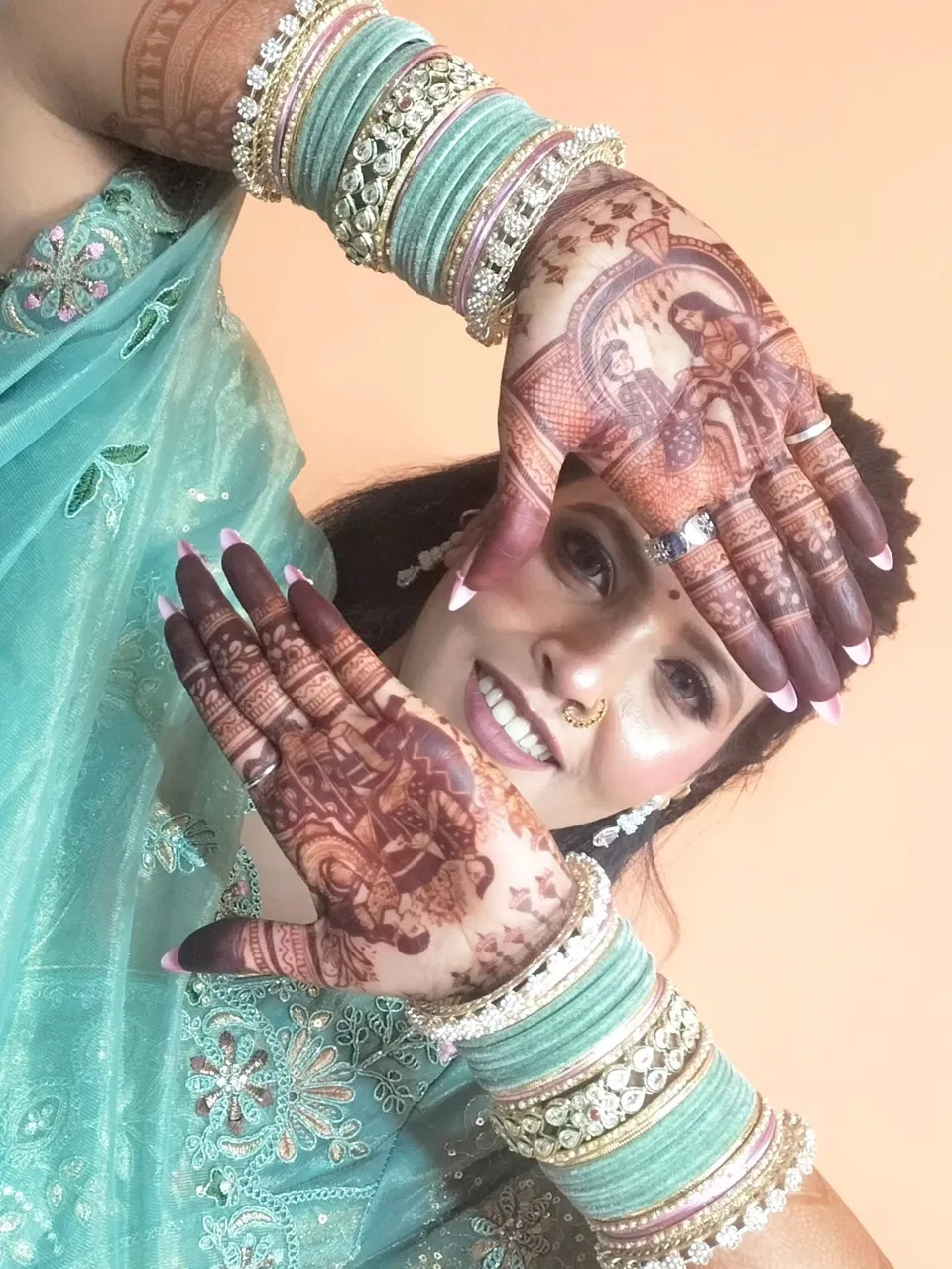 Front Hand Mehndi Design with Figures