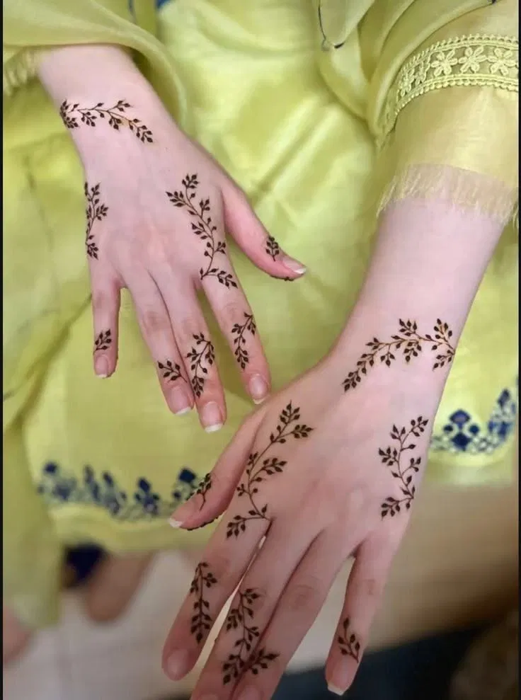 Aesthetic Arabic Back Hand Mehndi Design with Jaal for Eid