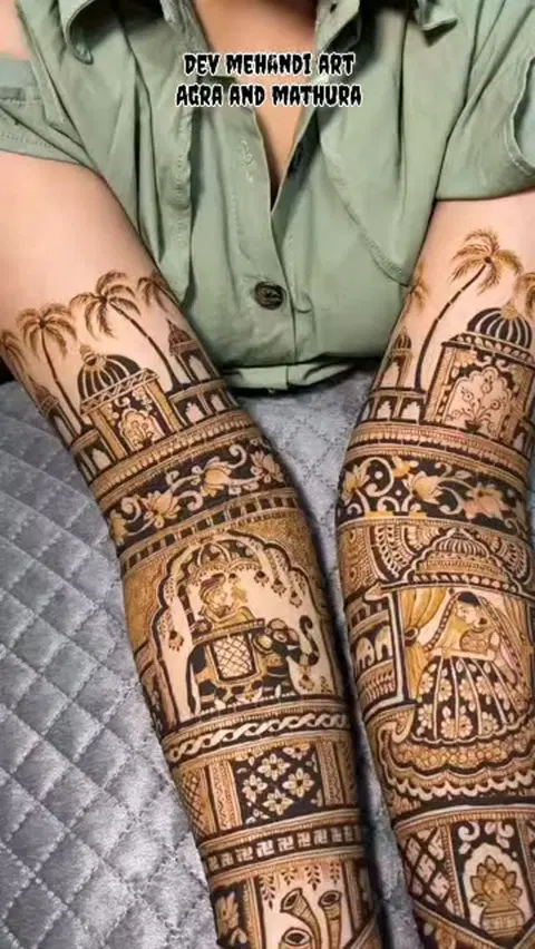 figure full hand mehndi design