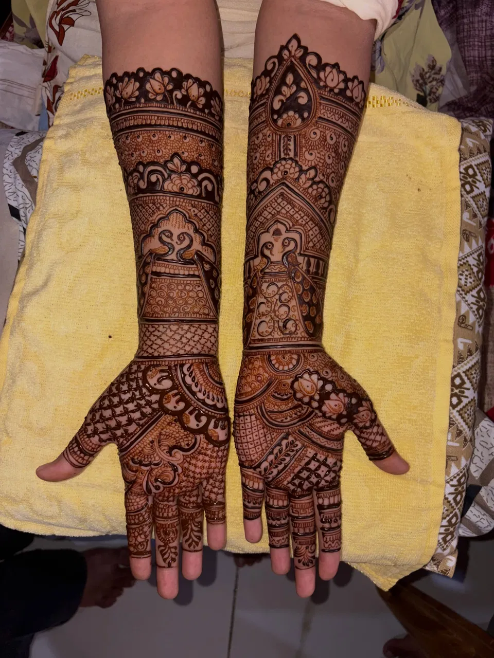 Bridal Full Hand Mehndi Design with Figures