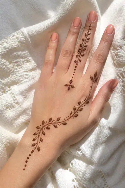 aesthetic arabic jaal back hand mehndi design