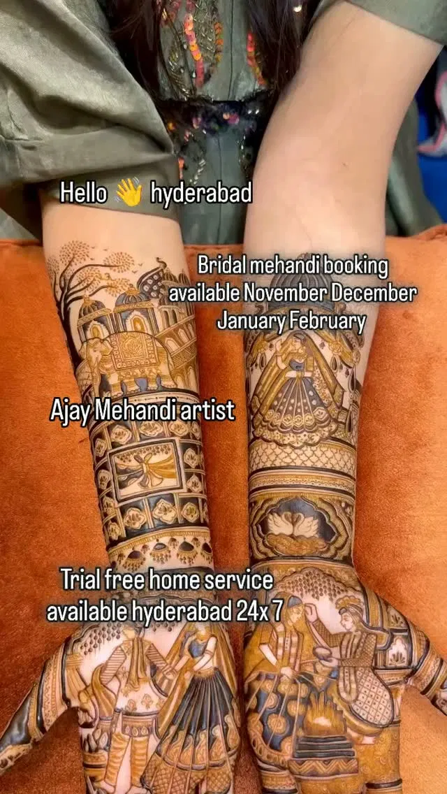 Full Hand Mehndi Design with Figures