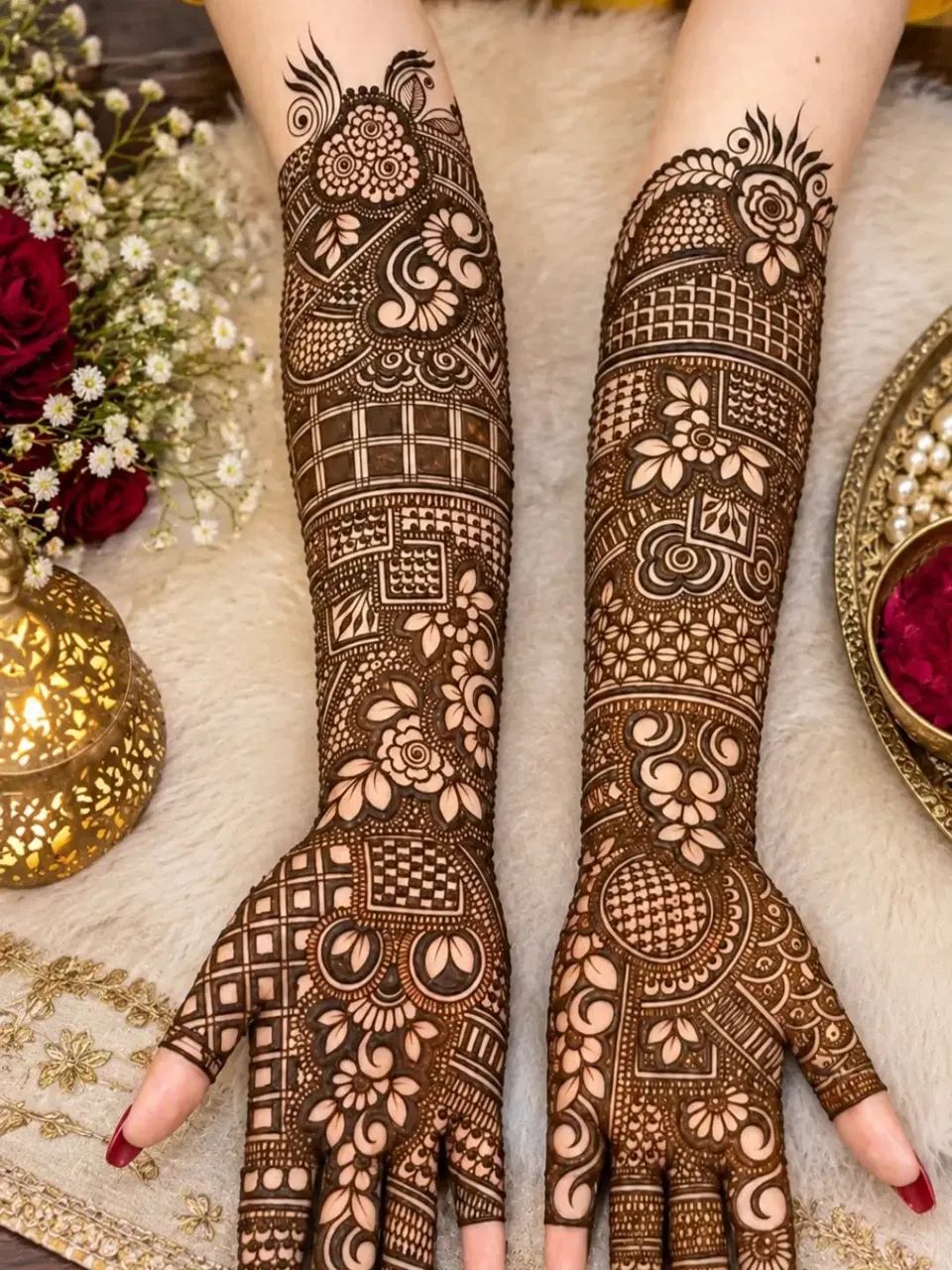 Full Hand Mehndi Design with Figures
