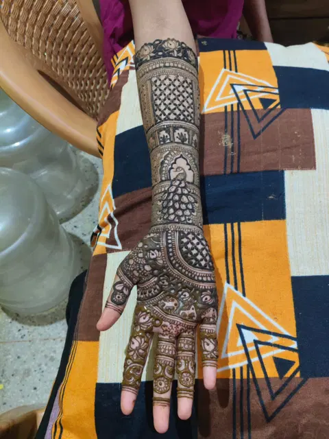 bridal full hand mehndi design