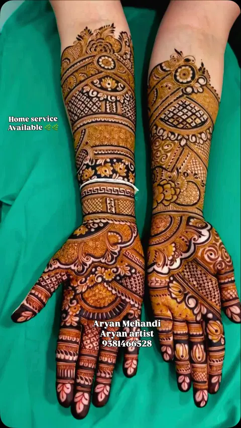 figure full hand mehndi design