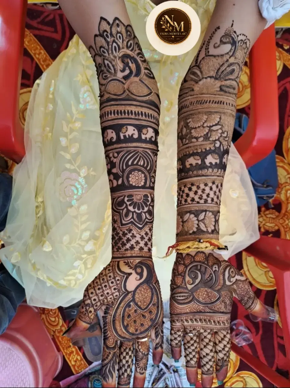 Front Hand Mehndi Design with Figures