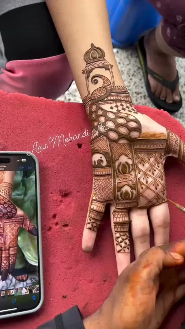 Bridal Full Hand Mehndi Design with Figures and Hearts (16)