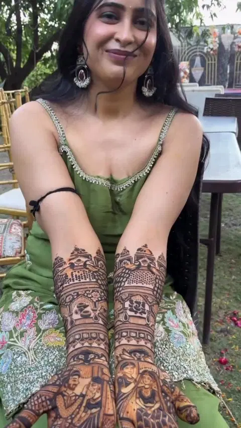 bridal figure full hand mehndi design