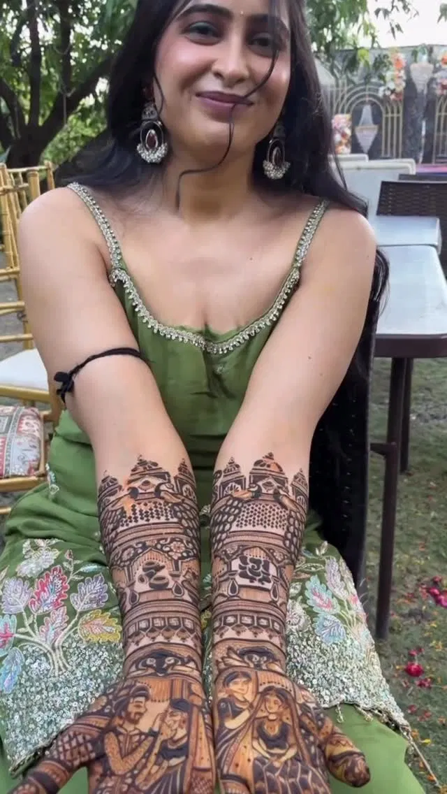 Bridal Full Hand Mehndi Design with Figures (44)