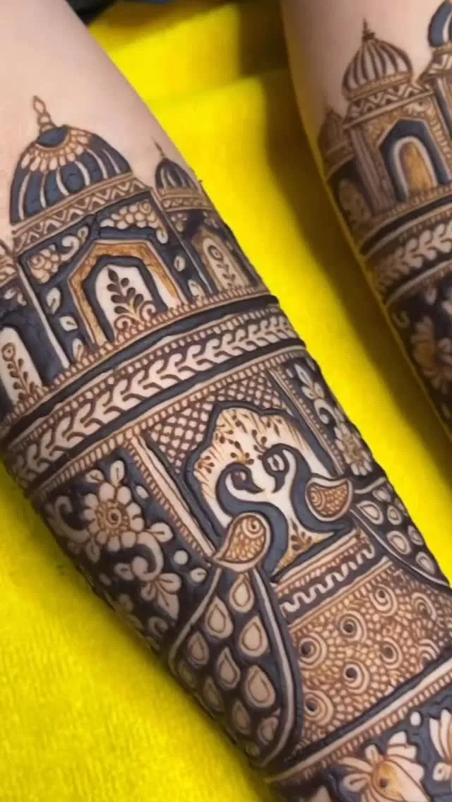 Bridal Full Hand Mehndi Design with Peacock (6)