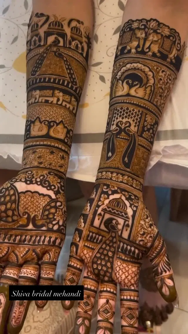 Bridal Full Hand Mehndi Design with Figures (45)