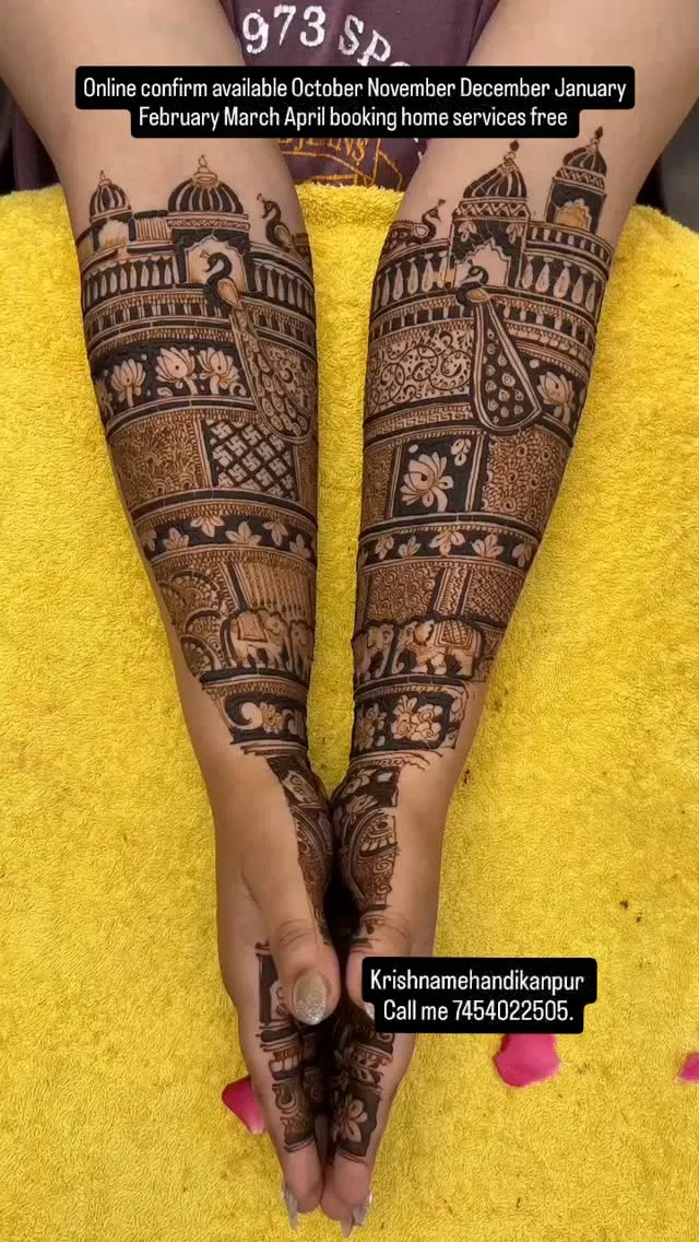 Front Hand Mehndi Design with Figures