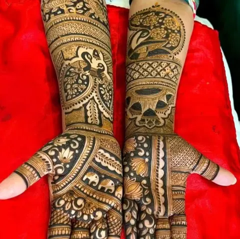 figure full hand mehndi design