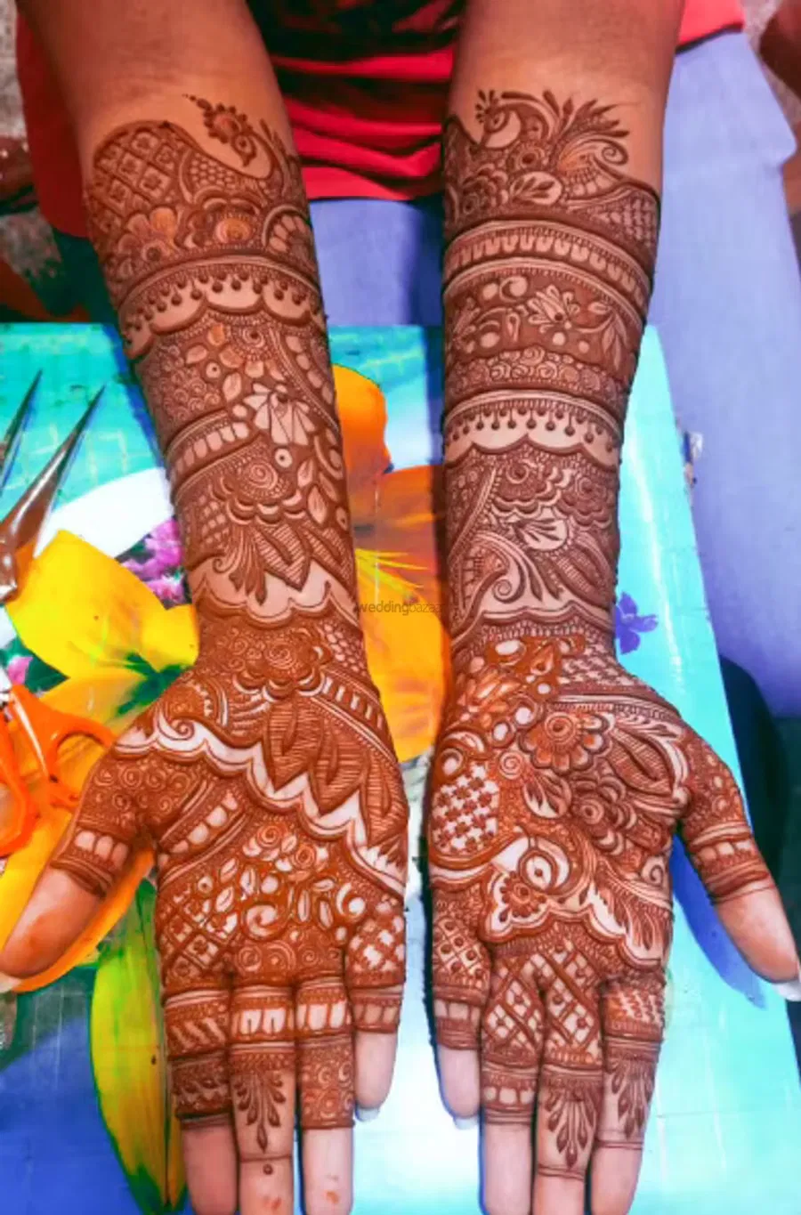 Full Hand Mehndi Design with Figures (2)