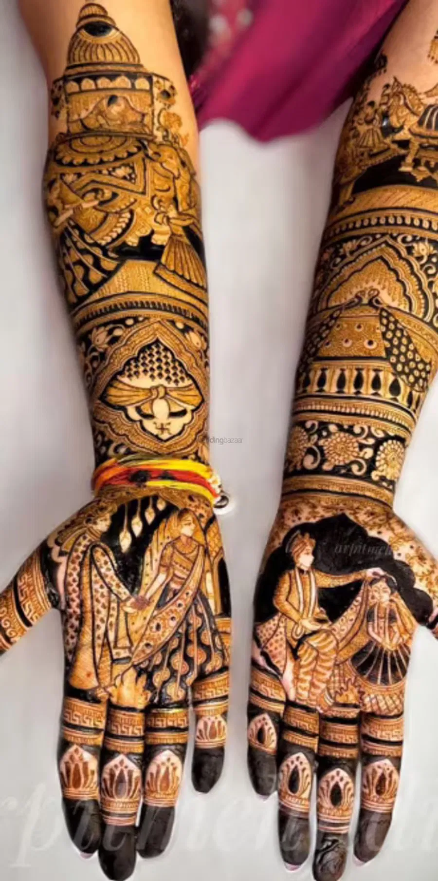 Front Hand Mehndi Design with Figures