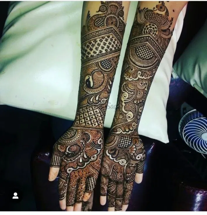Full Hand Mehndi Design with Figures