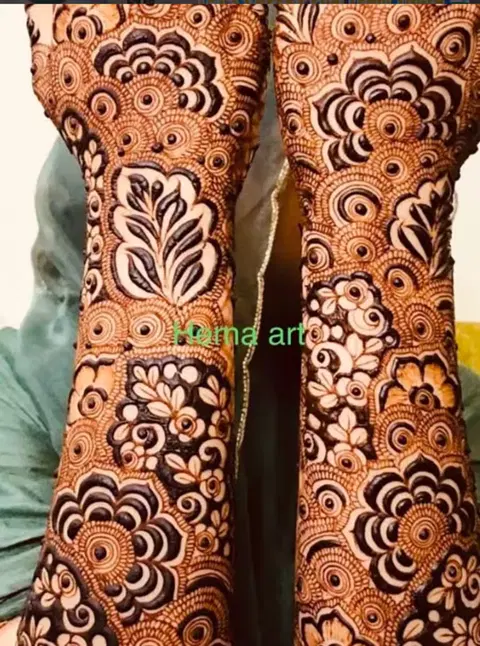 figure full hand mehndi design