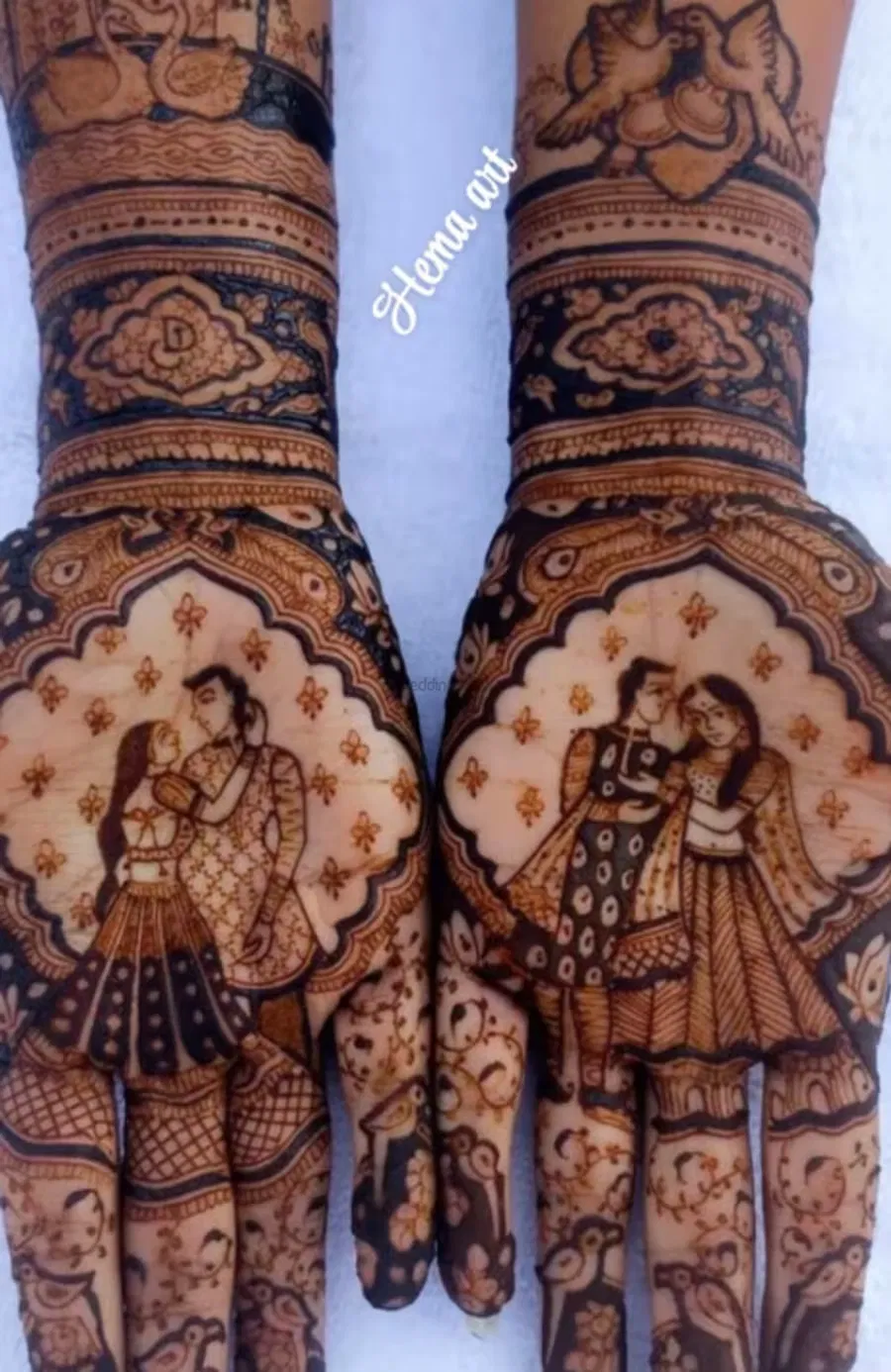 Front Hand Mehndi Design with Figures