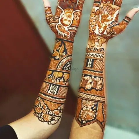 figure full hand mehndi design