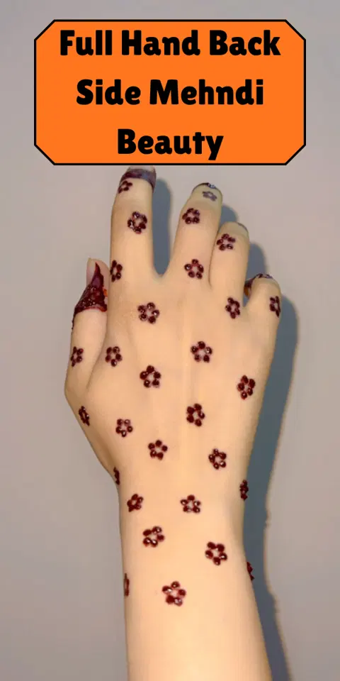 aesthetic minimal flower back hand mehndi design