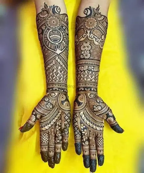figure full hand mehndi design