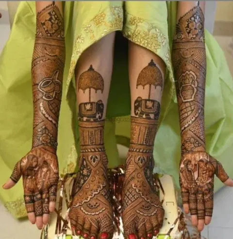 figure front hand mehndi design