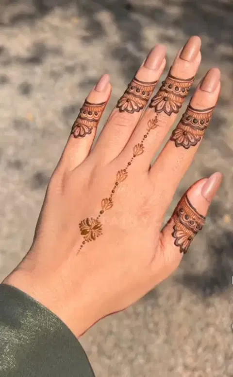 minimal simple jaal back hand mehndi design