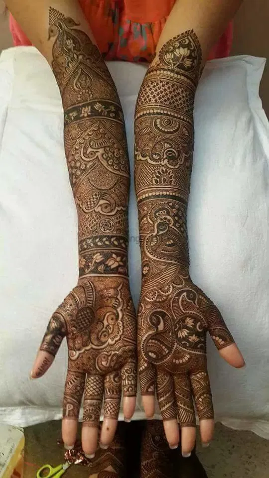 Front Hand Mehndi Design with Figures