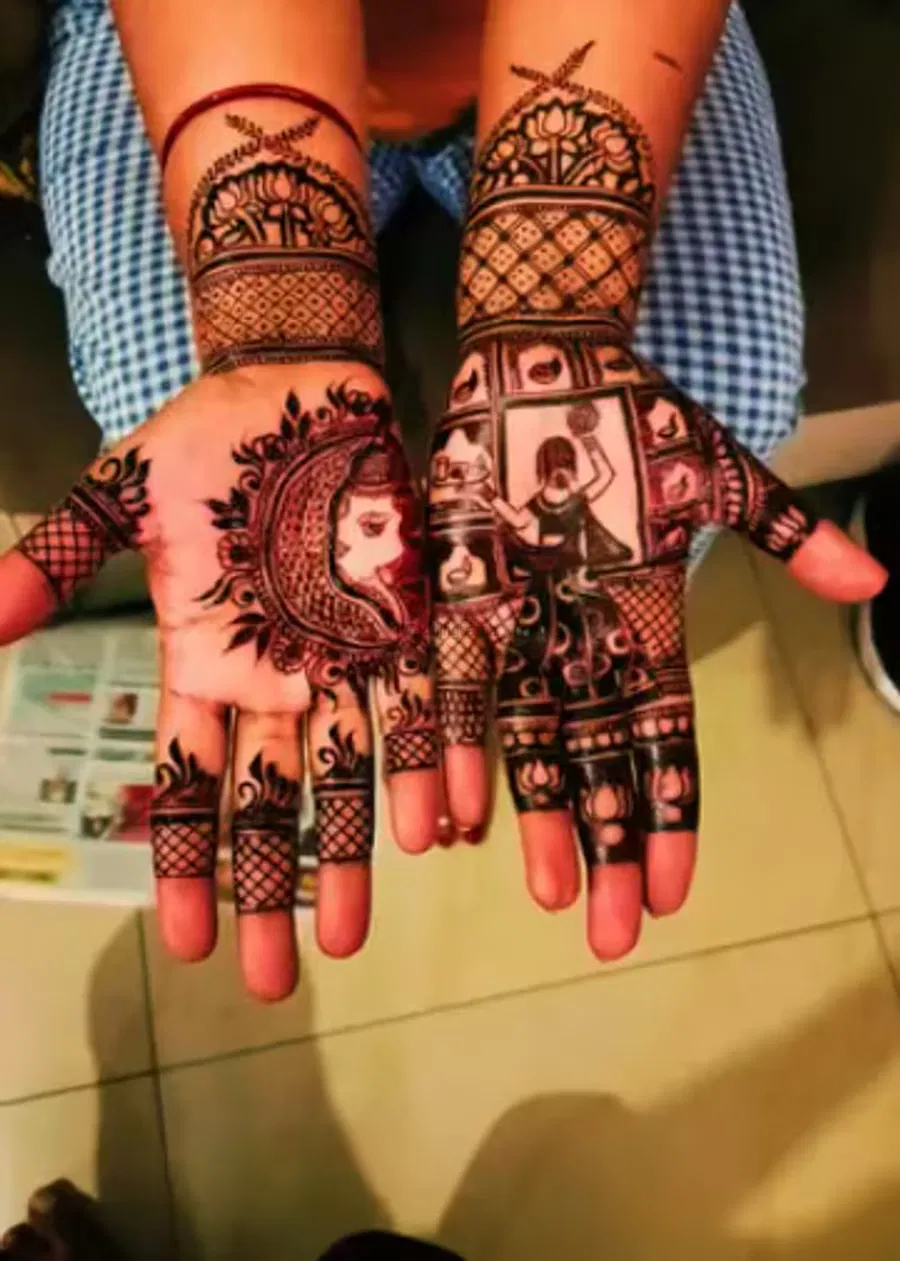 Mehndi Design with Figures