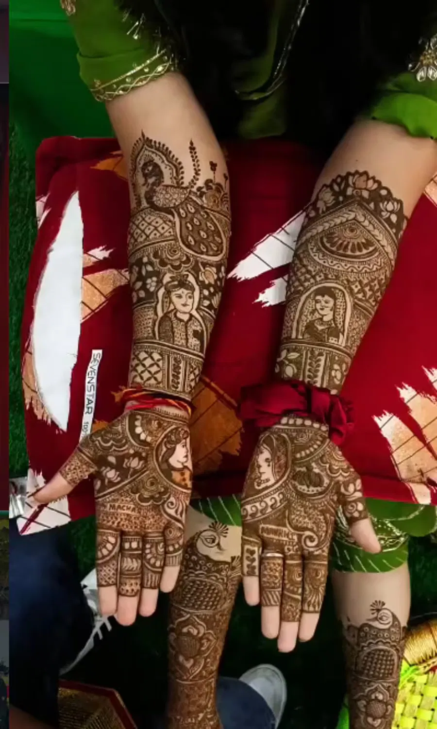 Front Hand Mehndi Design with Figures