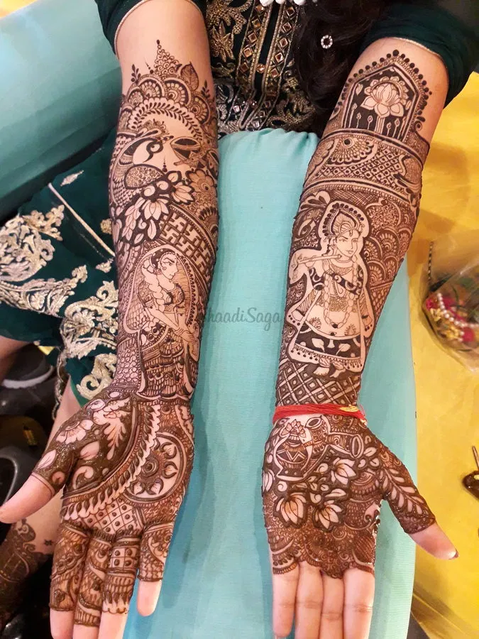 Full Hand Mehndi Design with Figures