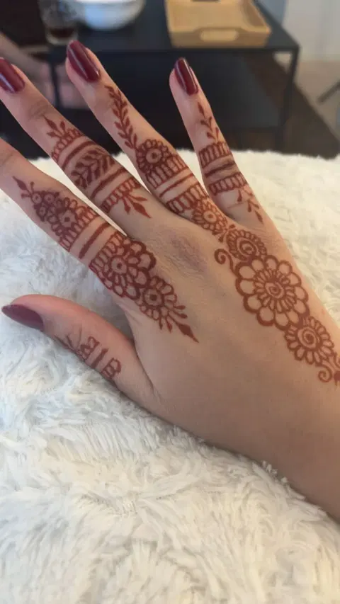 aesthetic arabic bel finger mehndi design