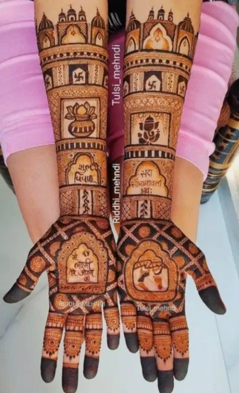 figure full hand mehndi design