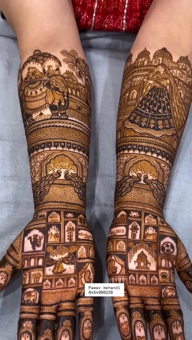 Bridal Mehndi Design with Figures