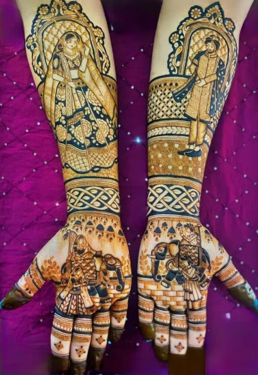 Full Hand Mehndi Design with Figures