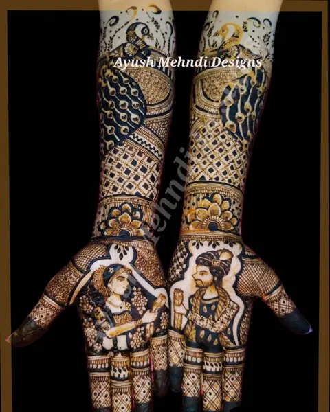 figure full hand mehndi design
