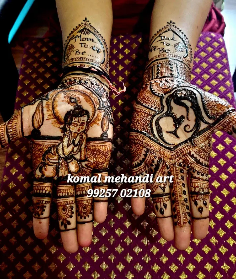 Back Hand Mehndi Design with Figures