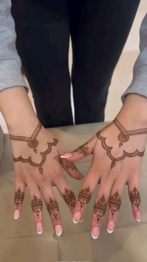 minimal pakistani back hand mehndi design